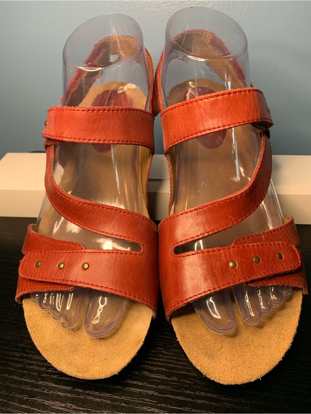 Josef Seibel Red Strappy Leather Sandals